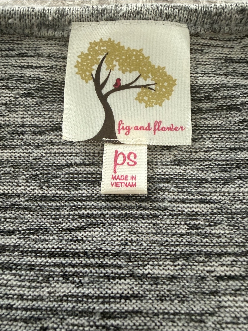 fig and flower Gray Knit V-Neck Tie-Front Top with Colorful Embroidered Sleeves - Picture 2 of 11